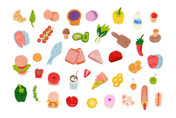A Hand-Drawn Food Illustration for Real Embroidery Projects
