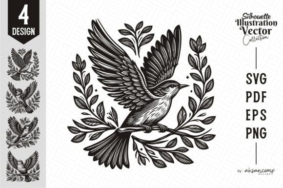 Bird 2 Silhouette Vector Collection: Graphics & Illustrations
