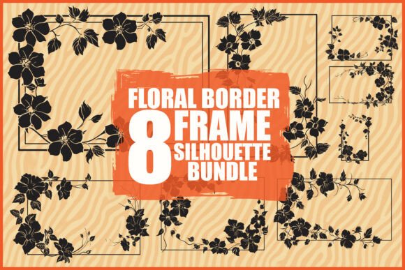 Black Flower Border Bundle: Graphics & Illustrations for Local Branding