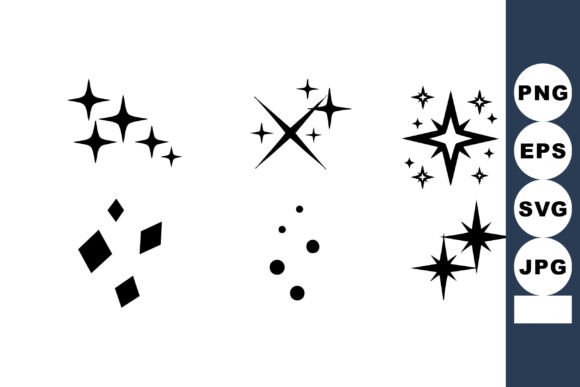 Black Sparkle and Star Graphics for Elegant Illustrations