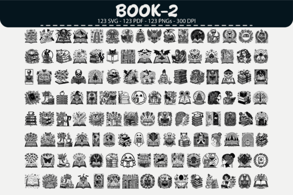 Book Clipart Bundle – 123 Designs: Graphics & Illustrations