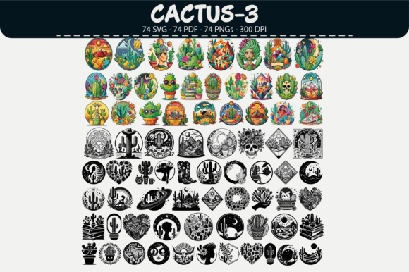Cactus SVG Vector Clipart – 74 Designs: Graphics & Illustrations