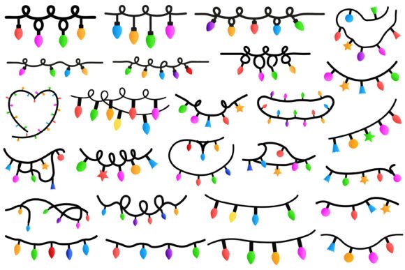 Christmas Lights SVG and PNG Bundle: Festive Graphics & Illustrations