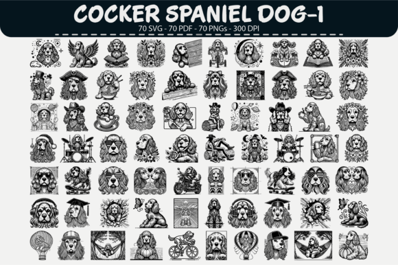 Cocker Spaniel Graphics for Polished Editorial Content