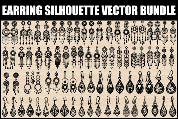 Earring Silhouette Vector Bundle: Graphics & Illustrations for Brand-Forward Design