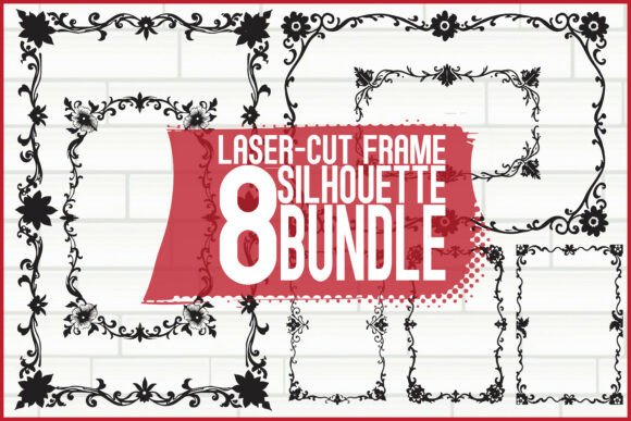 Elegant Border Silhouette Set: Graphics & Illustrations for Sellers