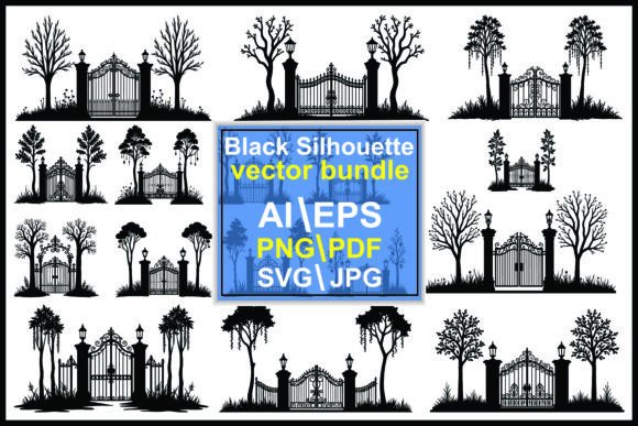 Gate Silhouette Vector Art