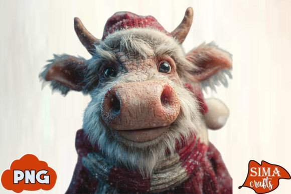Gnome Christmas Cow Sublimation: Playful Graphics & Illustrations