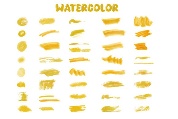 Golden Yellow Watercolor Strokes: Graphics for Brand Energy