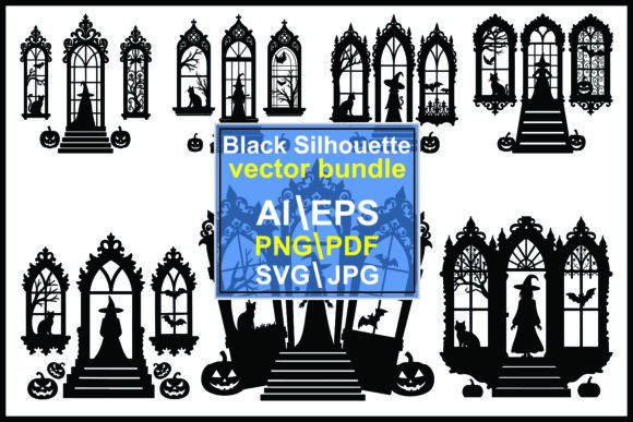 Halloween Silhouette Design Big Bundle: Graphics & Illustrations