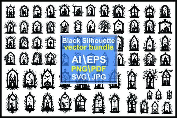 Halloween Silhouettes Icon: Graphics & Illustrations