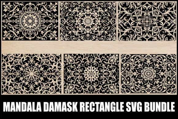 Mandala Damask Rectangle SVG Bundle