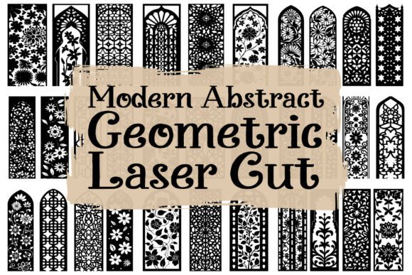 Modern Abstract Geometric Laser Cut Graphics & Illustrations