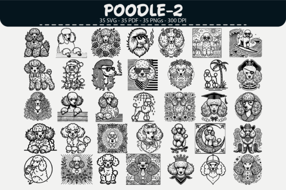 Poodle Vector Clipart – 35 Designs
