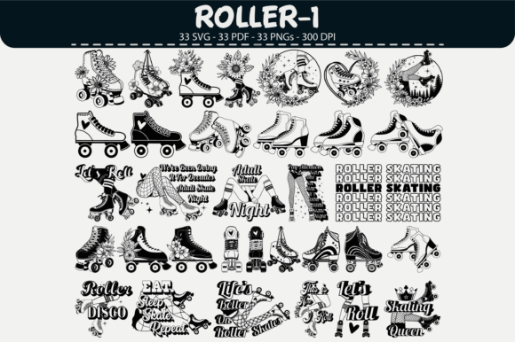 Roller Skating Vector Clipart– 33 Design: Graphics & Illustrations