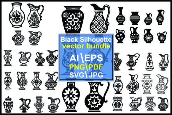 Silhouette Jugs and Vases Collection: Graphics & Illustrations