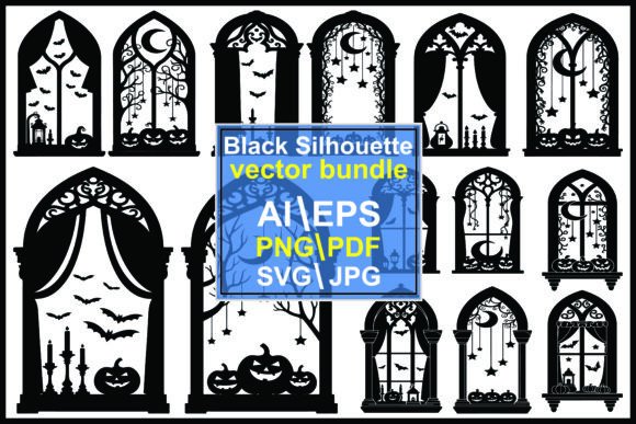 Spooky Halloween Silhouette Set: Graphics & Illustrations