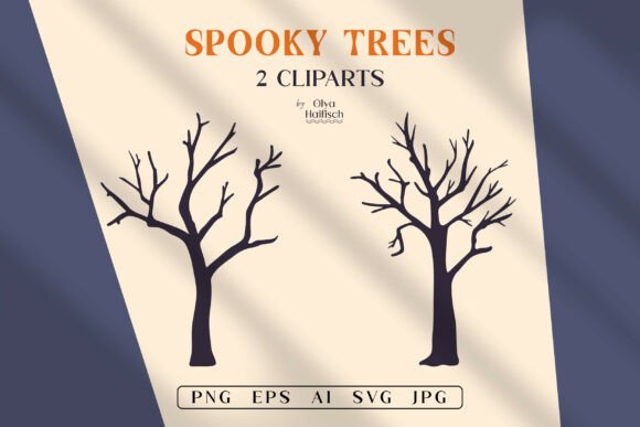 Spooky Trees Halloween Silhouettes for Embroidered Projects