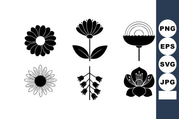 Stylized Flower Vector Graphics for Elegant Illustrations