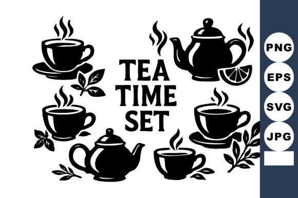 Tea Time Graphics for Cozy Crafting Projects