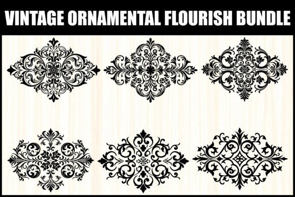 Vintage Ornamental Flourish Bundle: Graphics & Illustrations